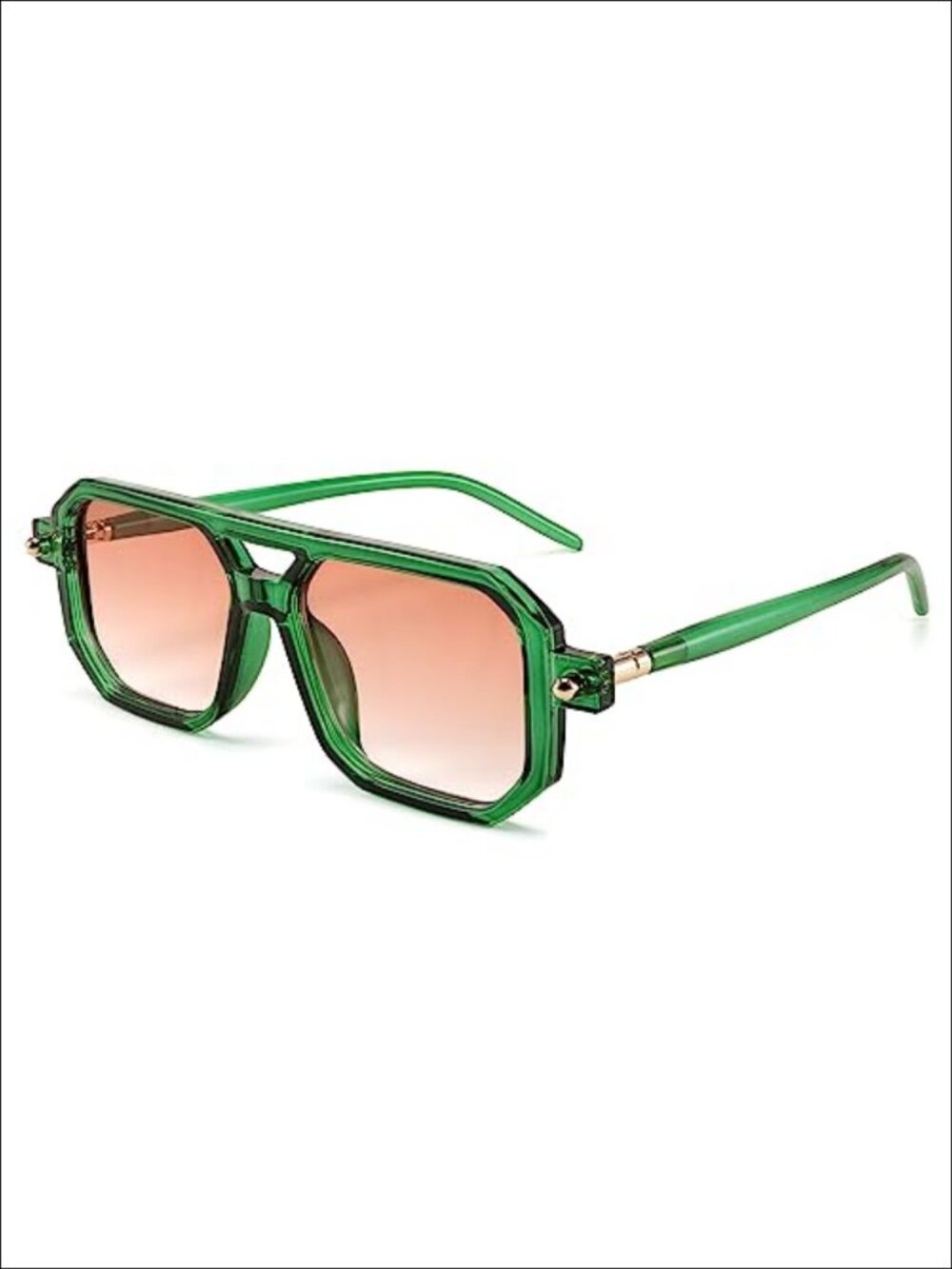 Square 70s Flat Aviator Sunglasses UV400 Full Frame Retro Style
